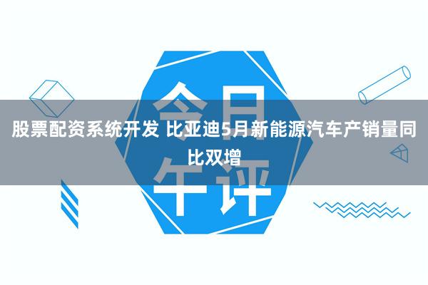 股票配资系统开发 比亚迪5月新能源汽车产销量同比双增