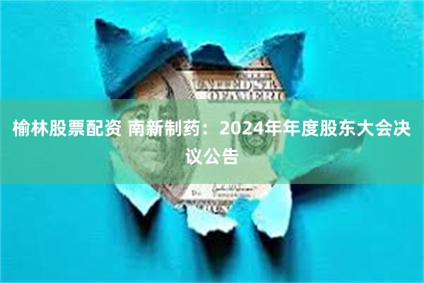 榆林股票配资 南新制药：2024年年度股东大会决议公告