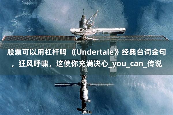 股票可以用杠杆吗 《Undertale》经典台词金句，狂风呼啸，这使你充满决心_you_can_传说